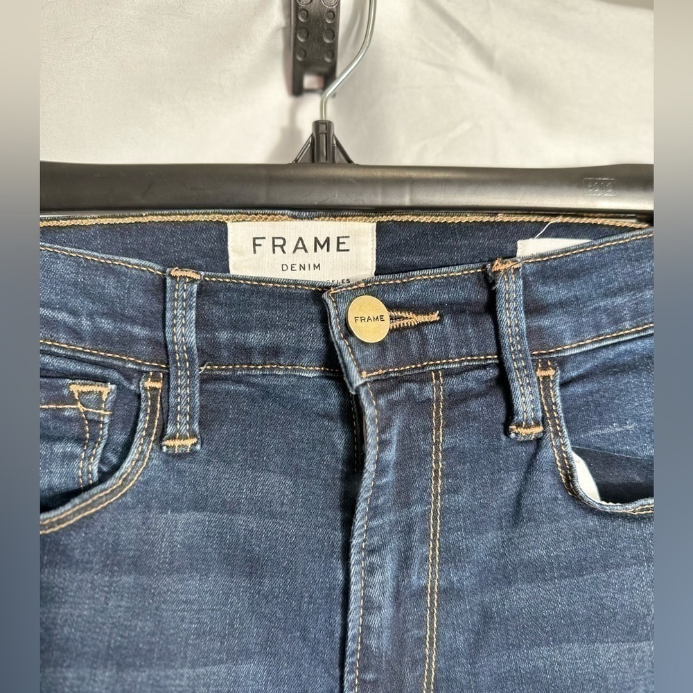 Frame Ali High Rise Cigarette Distressed Bottom - Picture 3 of 4